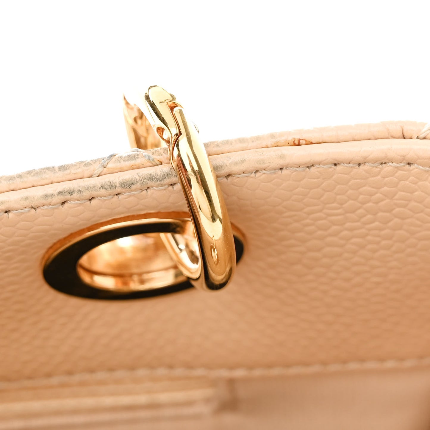 Caviar Quilted Petit Shopping Tote PST Beige Clair