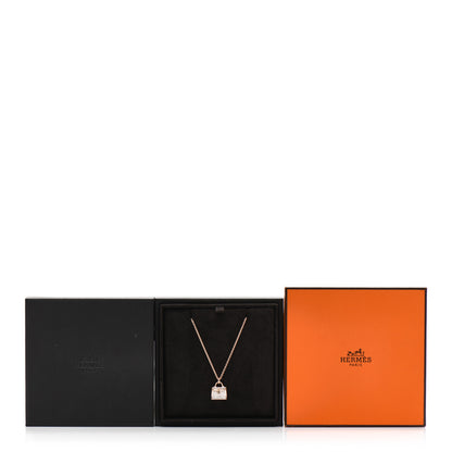 Hermes 18K Rose Gold Diamond Kelly Amulettes Pendant Necklace 5 of 5