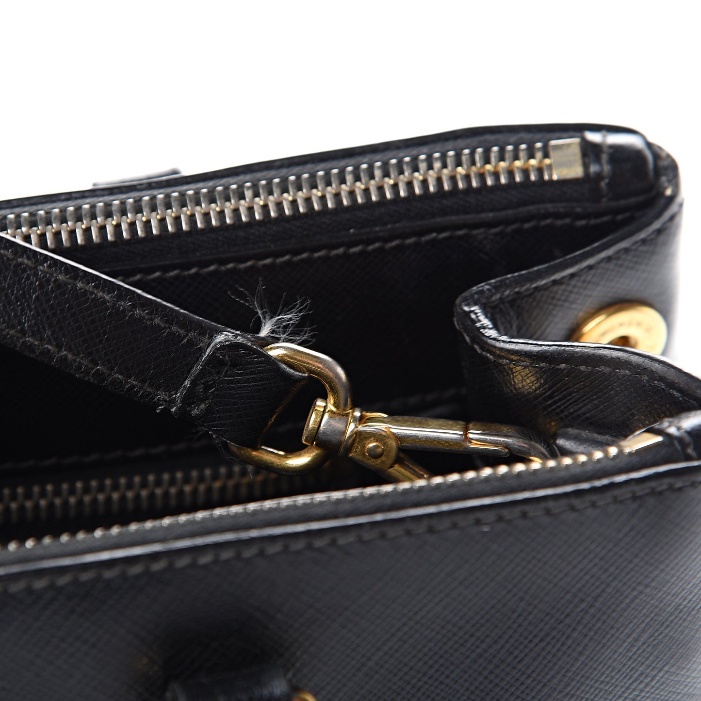 Saffiano Small Galleria Double Zip Tote Black