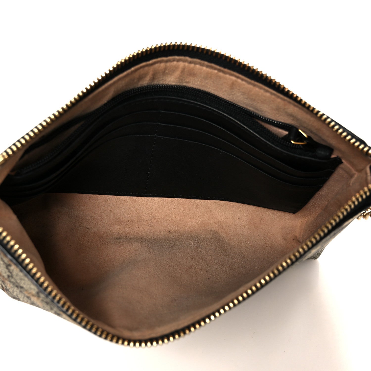 Gucci GG Supreme Monogram Bees Wrist Wallet Beige Black 5 of 10