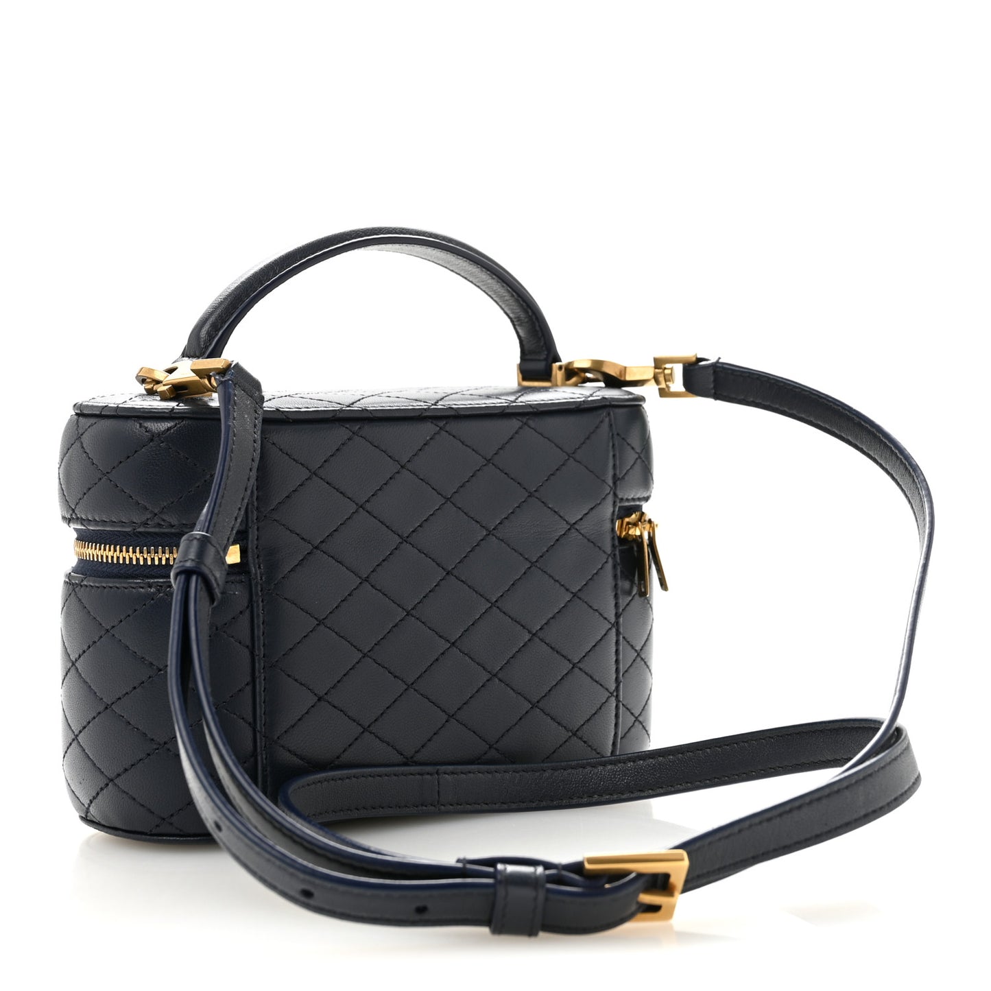 Lambskin Quilted Mini Gaby Vanity Case Marine