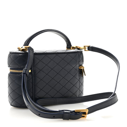 Saint Laurent Lambskin Quilted Mini Gaby Vanity Case Marine 2 of 11