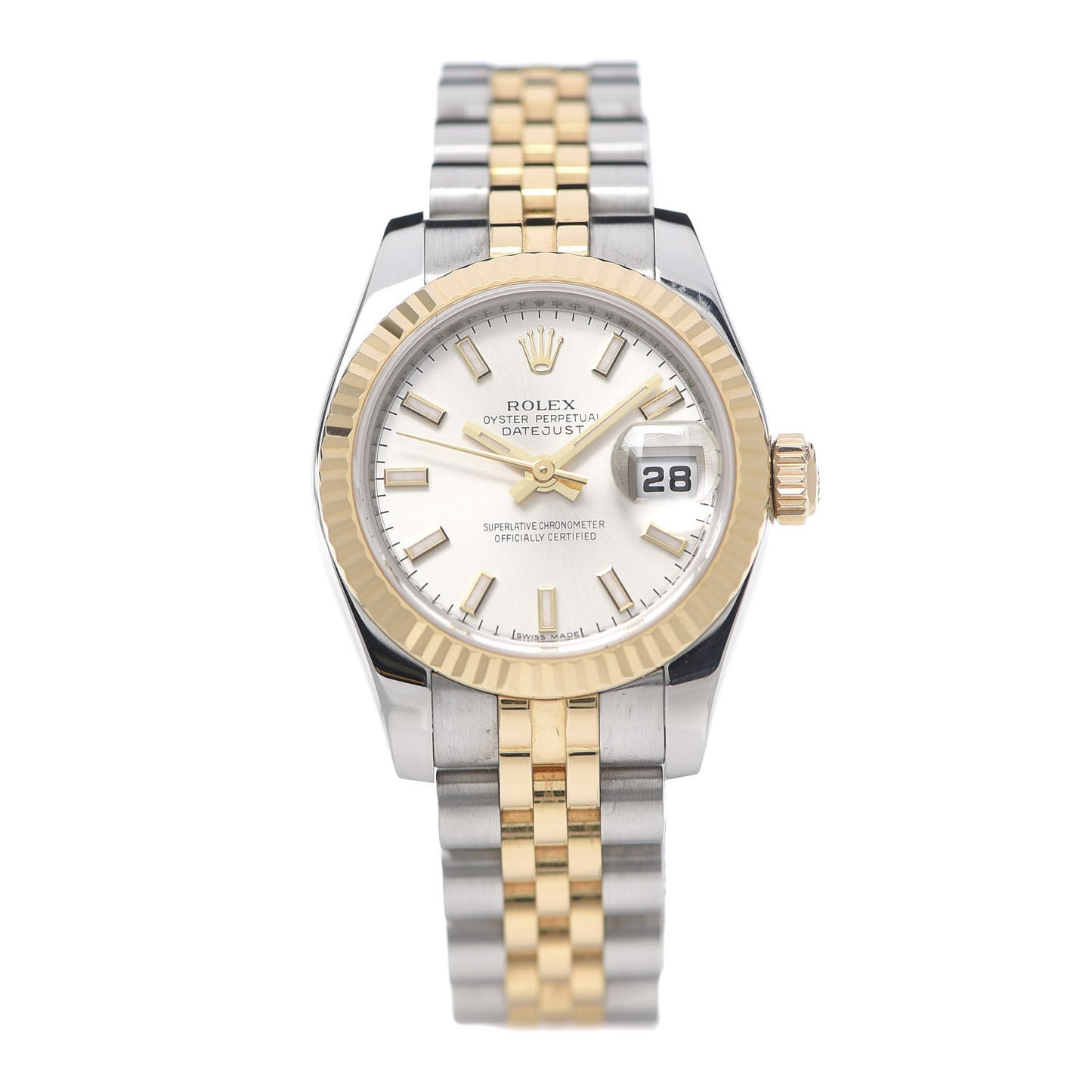 Stainless Steel 18K Yellow Gold 26mm Oyster Perpetual Datejust Watch Silver 179173
