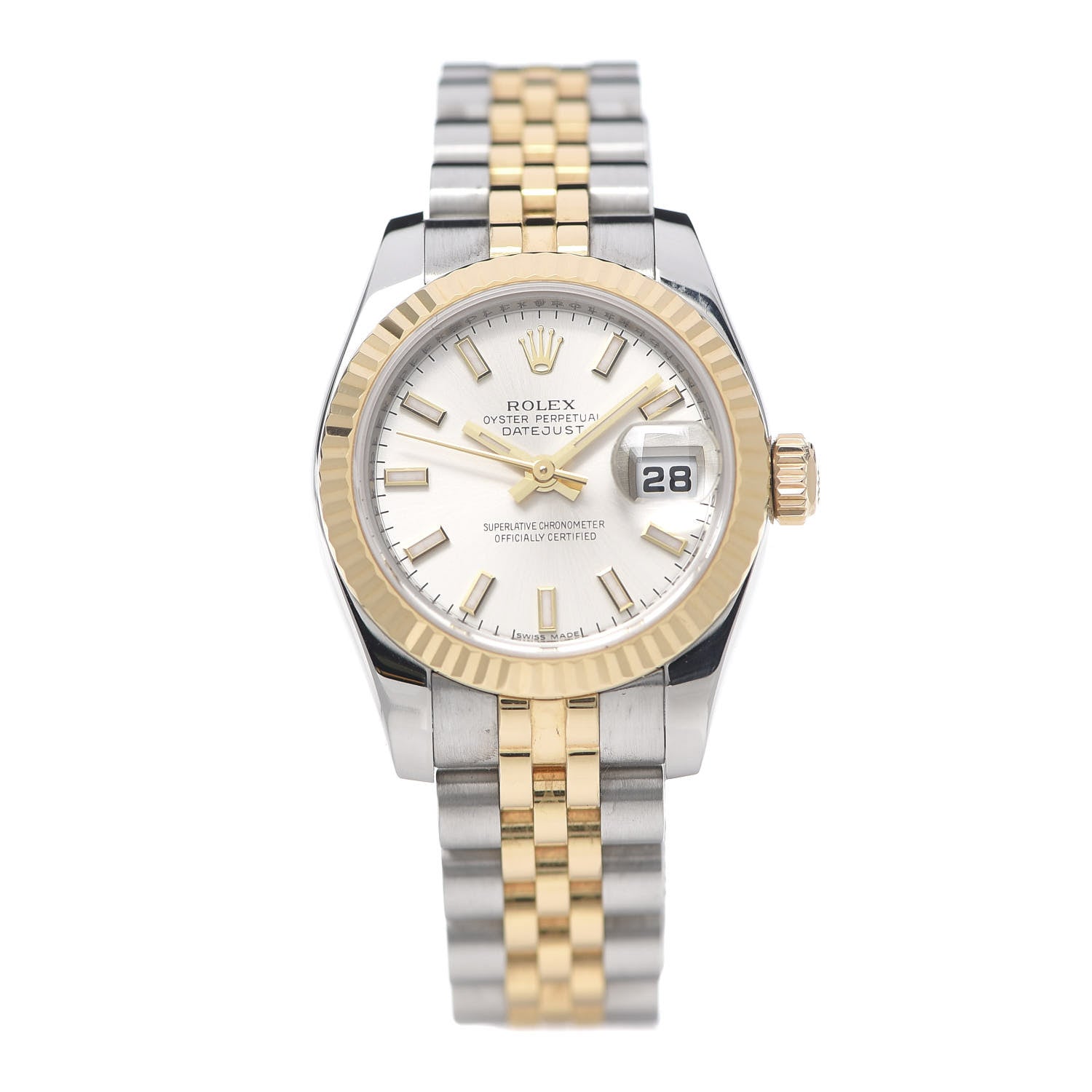 Rolex Stainless Steel 18K Yellow Gold 26mm Oyster Perpetual Datejust Watch Silver 179173 1 of 7