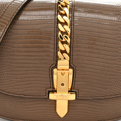 Gucci Lizard Mini Sylvie 1969 Messenger Bag Taupe 8 of 10
