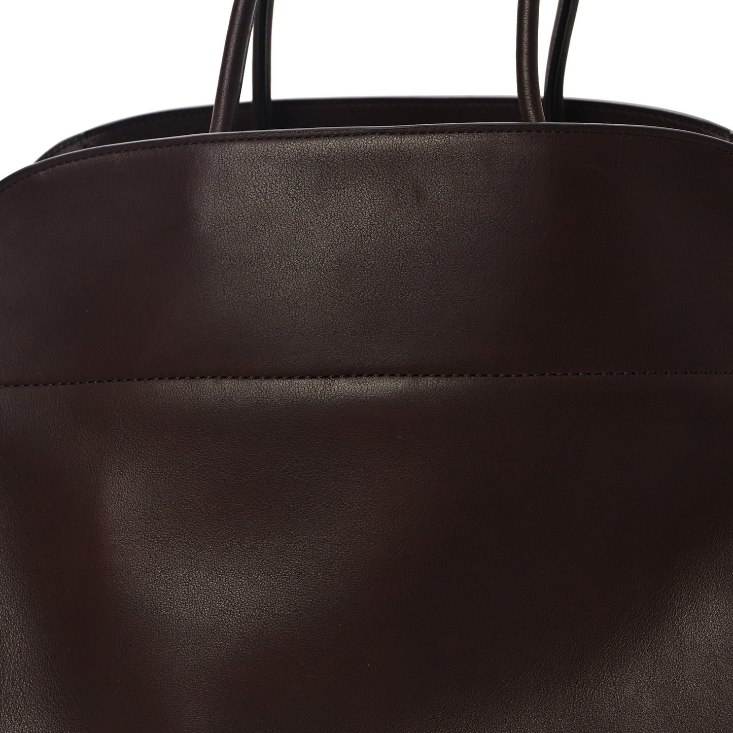 Polished Saddle Calfskin Soft Margaux 17 Dark Brown