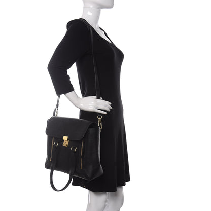 3.1 Phillip Lim Textured Calfskin Medium Pashli Satchel Black 2 of 10