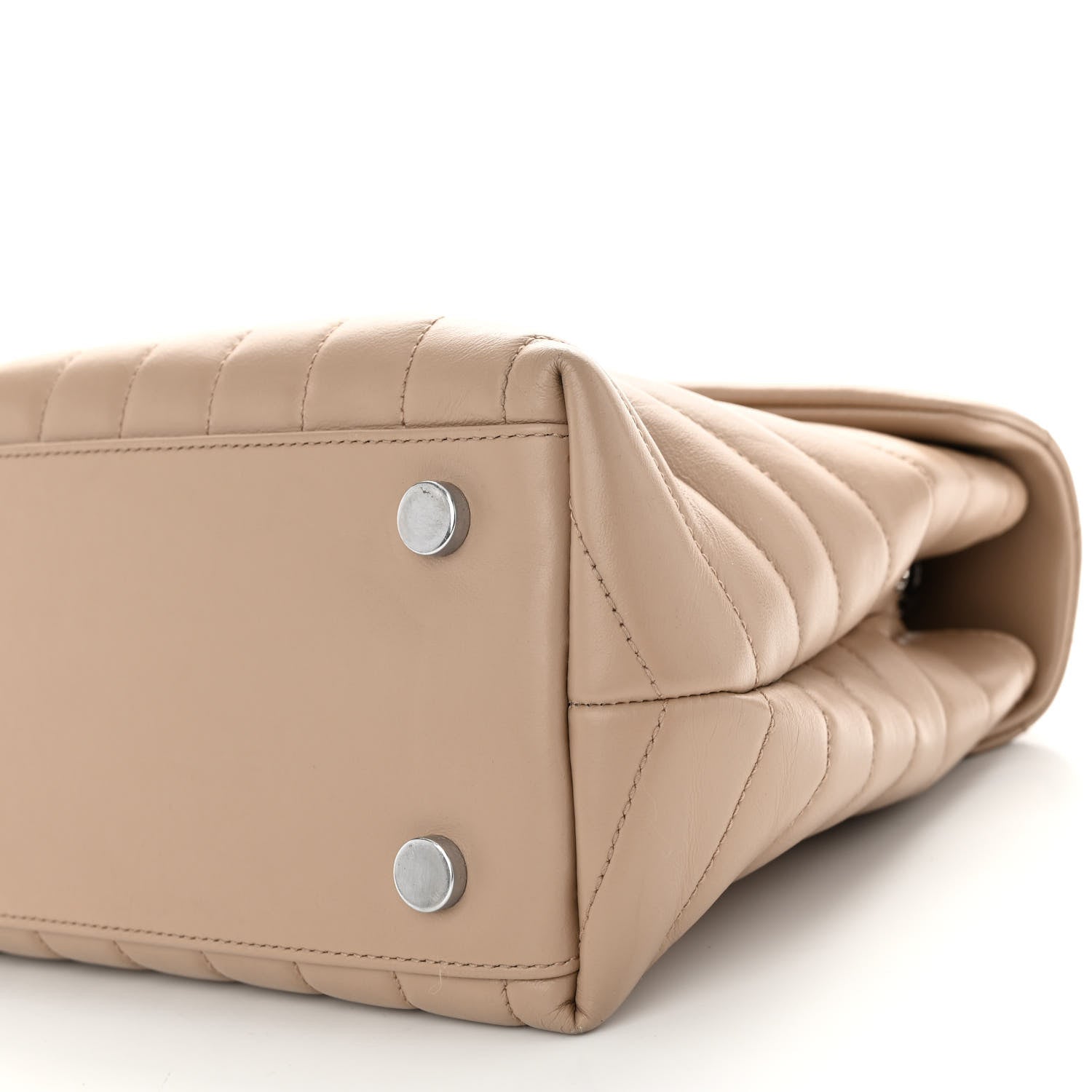 Saint Laurent Calfskin Y Quilted Monogram Medium Loulou Satchel Dark Beige 9 of 12