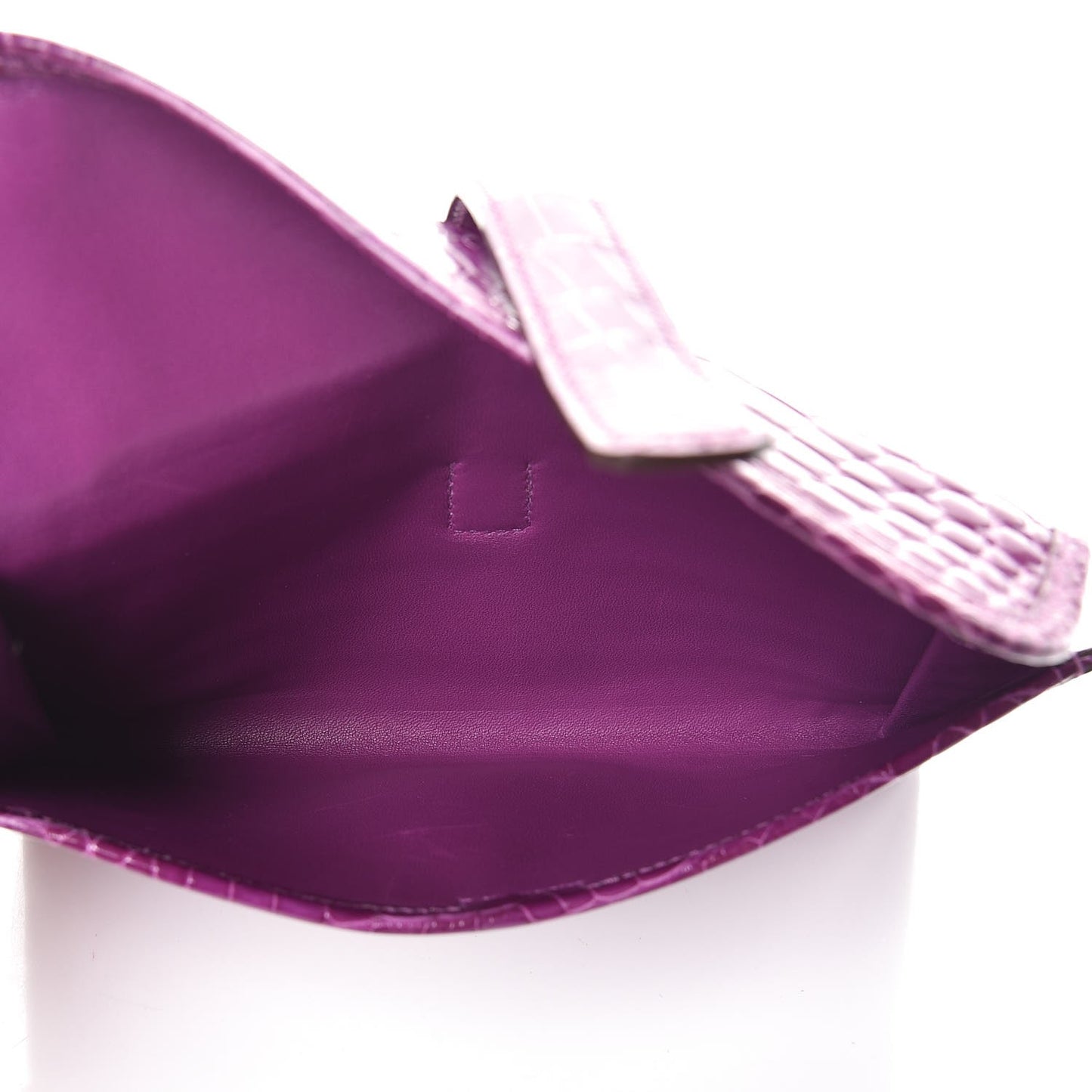 Shiny Niloticus Crocodile Mini Jige Elan Clutch Violet