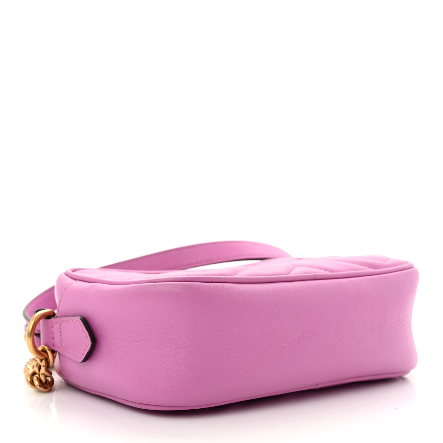 Calfskin Matelasse Mini GG Marmont Chain Shoulder Bag Candy Mousse