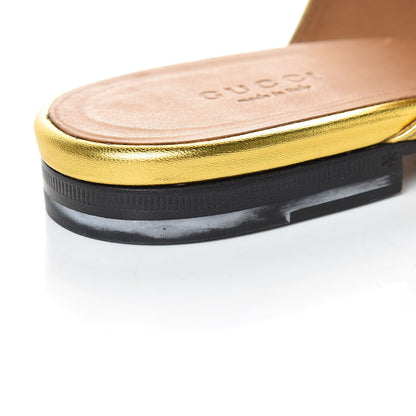 Gucci Metallic Nappa Womens Princetown Slippers 37.5 Gold 11 of 15