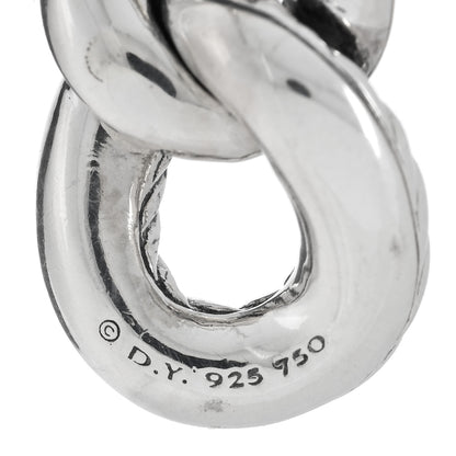 David Yurman Sterling Silver 18K Yellow Gold Belmont Curb Link Drop Earrings 4 of 4