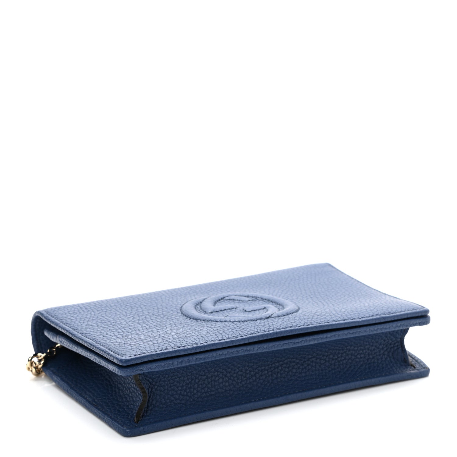 Gucci Pebbled Calfskin Soho Wallet on Chain Caspian 3 of 12