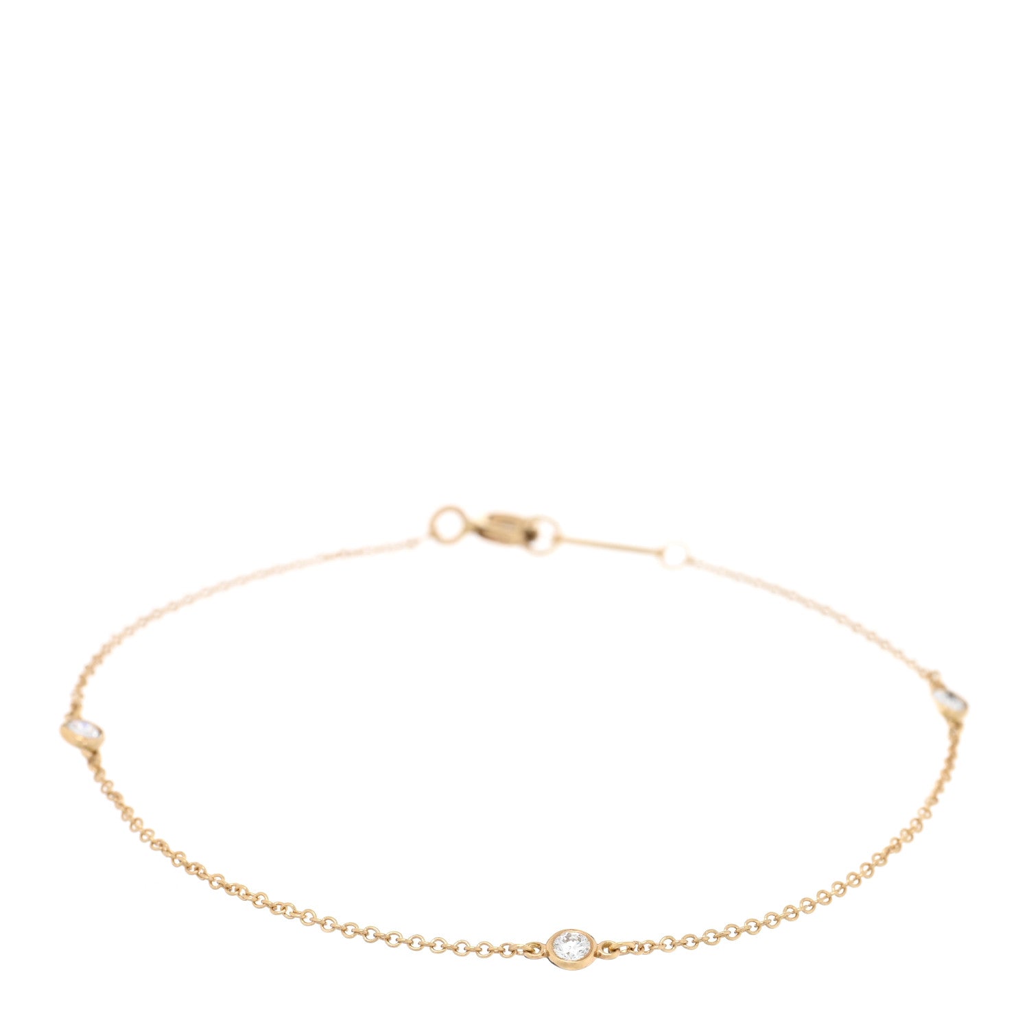 Tiffany 18K Yellow Gold Diamond .15ctw Elsa Peretti Diamonds by the Yard Station Bracelet 1 of 3