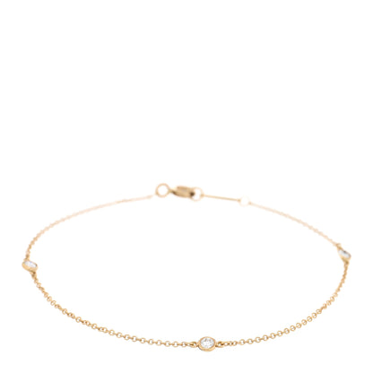 Tiffany 18K Yellow Gold Diamond .15ctw Elsa Peretti Diamonds by the Yard Station Bracelet 1 of 3