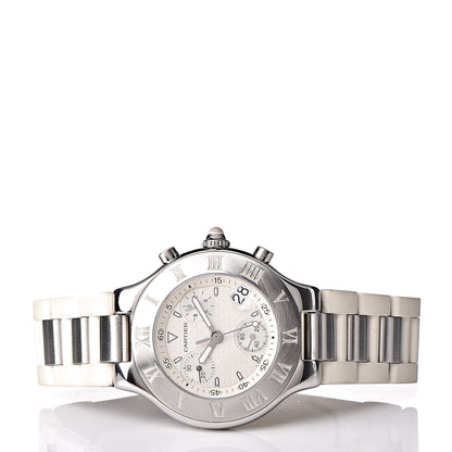 Cartier Stainless Steel Rubber 38mm Must 21 Chronoscaph Quartz Watch 3 of 6