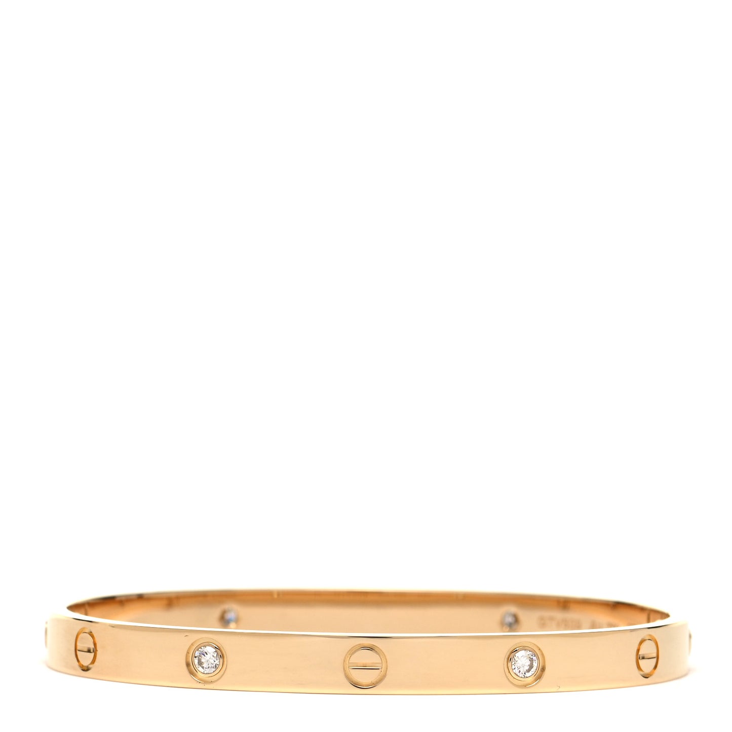 18K Yellow Gold 4 Diamond LOVE Bracelet 19