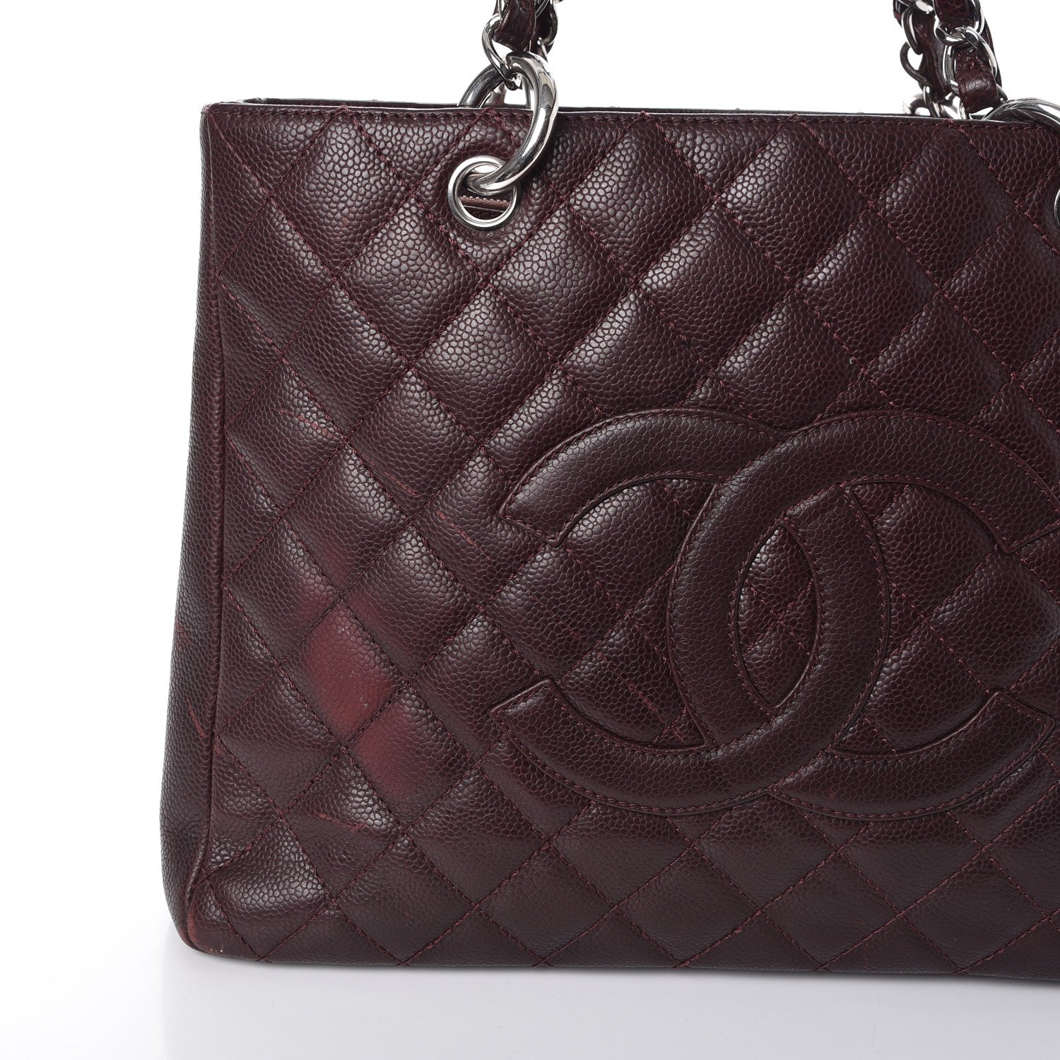 Chanel Caviar Quilted Grand Shopping Tote GST Dark Burgundy 15 of 21