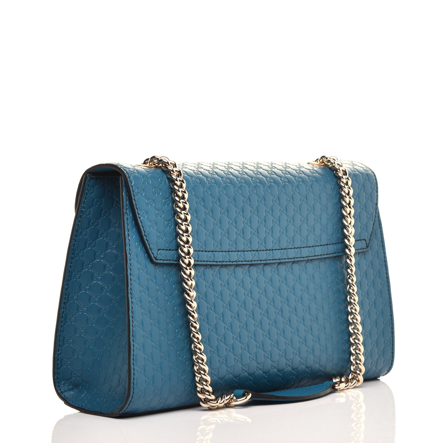 Gucci Soft Microguccissima Medium Emily Chain Shoulder Bag Deep Cobalt 3 of 9