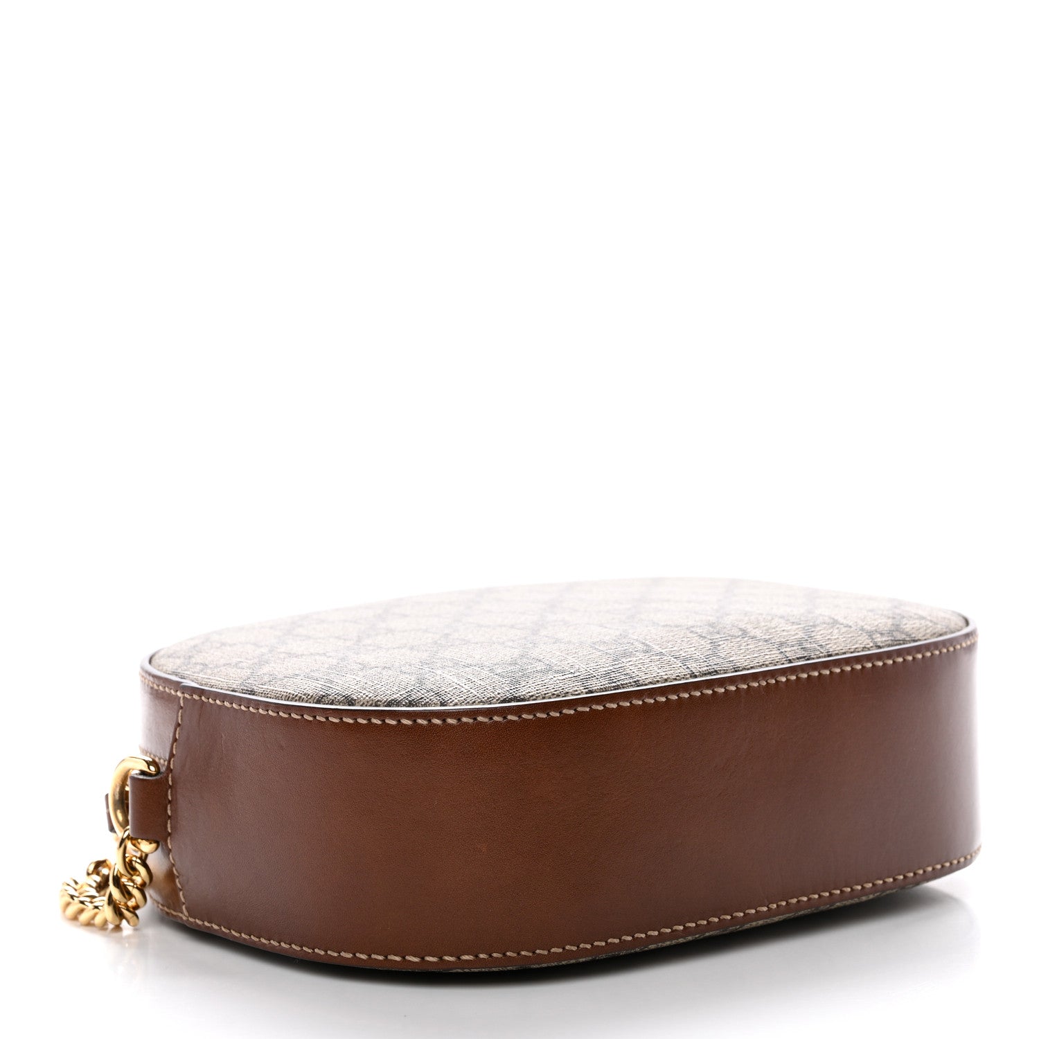 Gucci GG Supreme Monogram Cuoio Toscano Mini Chain Shoulder Bag Beige Ebony Cuir 4 of 12