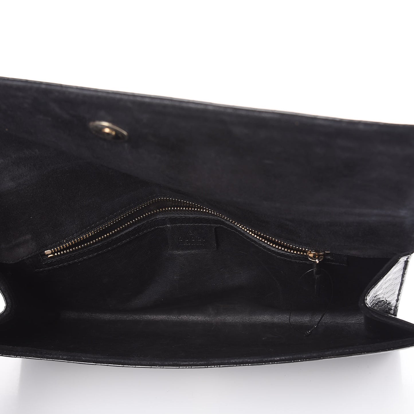Patent Microguccissima Medium Broadway Clutch Black