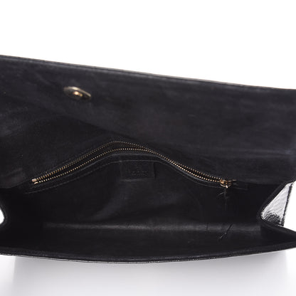 Gucci Patent Microguccissima Medium Broadway Clutch Black 5 of 10