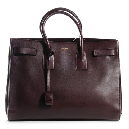 Saint Laurent Leather Large Sac de Jour Carryall Amarena 1 of 7