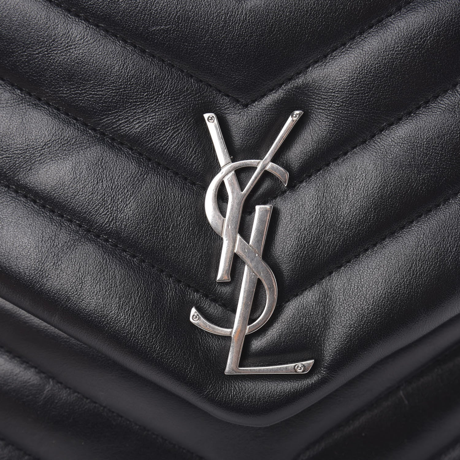Saint Laurent Calfskin Y Quilted Monogram Medium Loulou Chain Satchel Black 13 of 15