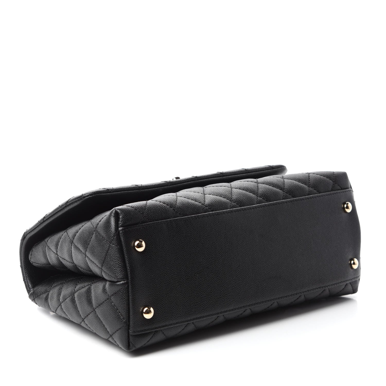 Chanel Caviar Lizard Embossed Quilted Small Coco Handle Flap Black 4 of 10