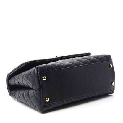 Chanel Caviar Lizard Embossed Quilted Small Coco Handle Flap Black 4 of 10