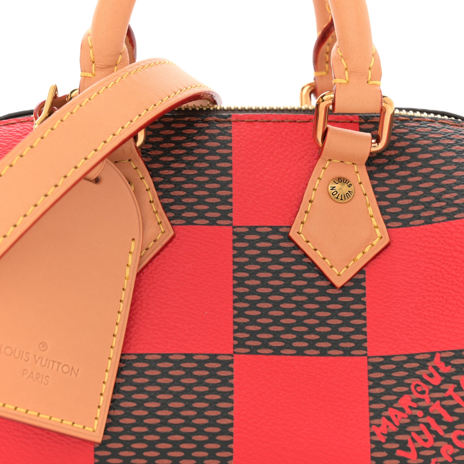 Louis Vuitton Damier Pop Speedy Bandouliere 18 Red 7 of 10