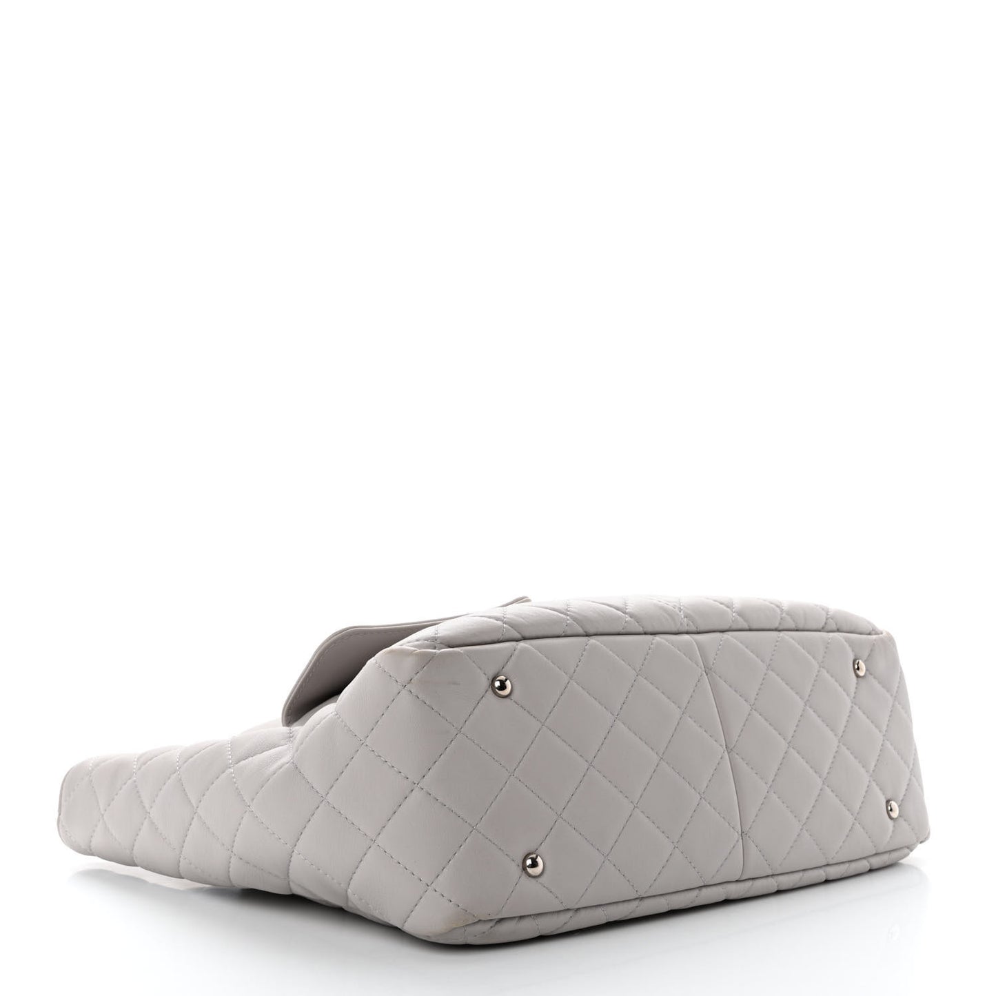 Calfskin Quilted Ultra Pocket Shopping Tote Grey