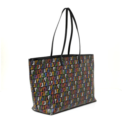 Fendi Zucca Spalmati Patent Zucchino Screen Print Medium Roll Tote Tobacco Multicolor Black 3 of 15