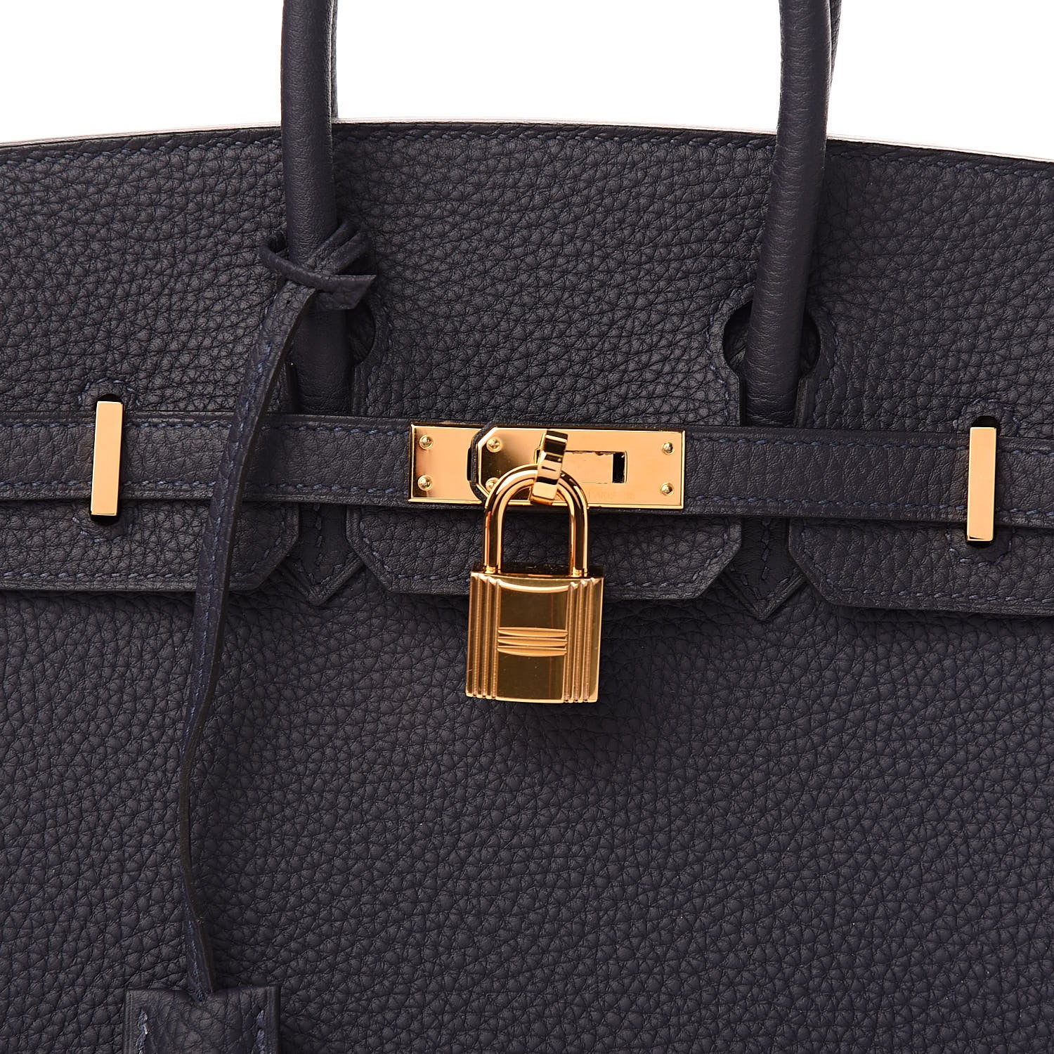 Hermes Togo Horseshoe Birkin 25 Bleu Nuit Rose Azalee 32 of 33
