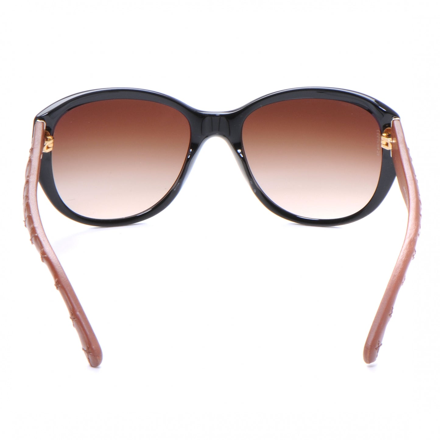 Leather Quilted CC Sunglasses Black Tan 5199 Q