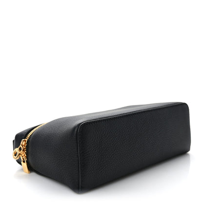 Loro Piana LORO PIANA Grained Calfskin L19 Extra Pocket Pouch Black 4 of 8