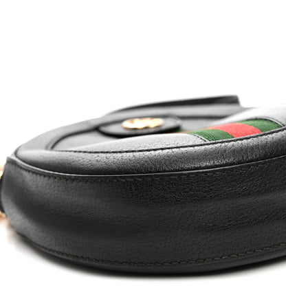Gucci Grained Calfskin Web Mini Ophidia Round Shoulder Bag Black 10 of 13