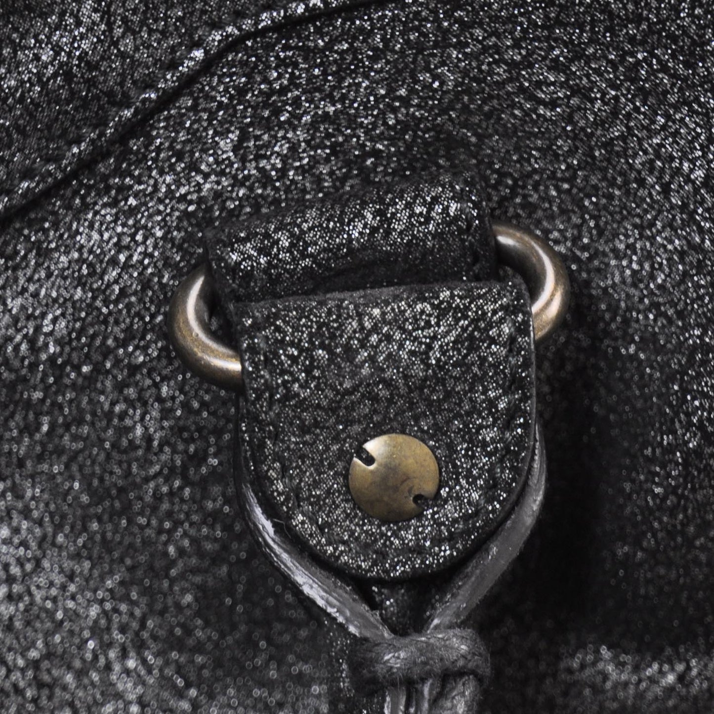 Metallic Craquele Calfskin Classic Hardware City Black