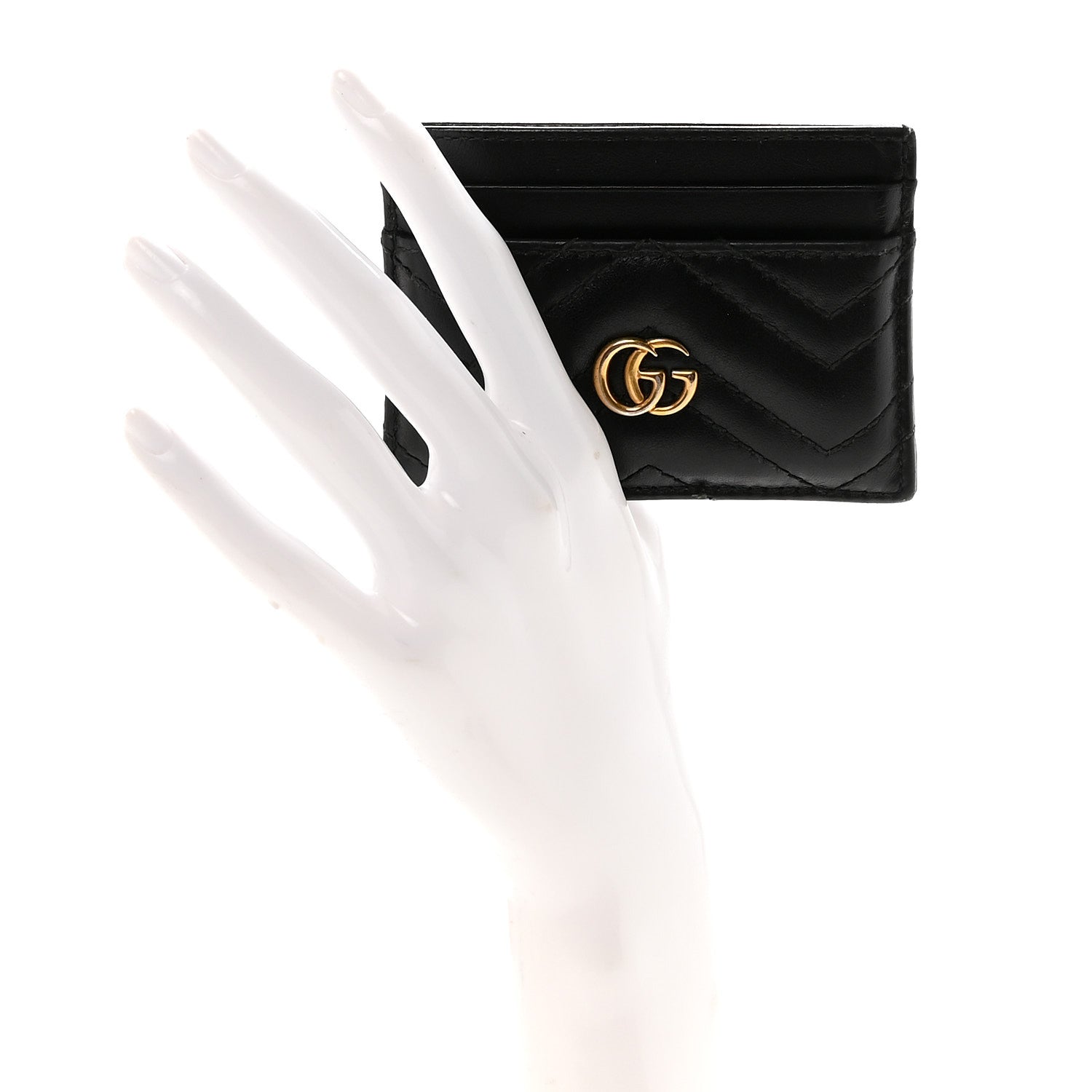 Gucci Calfskin Matelasse GG Marmont Card Holder Black 2 of 7