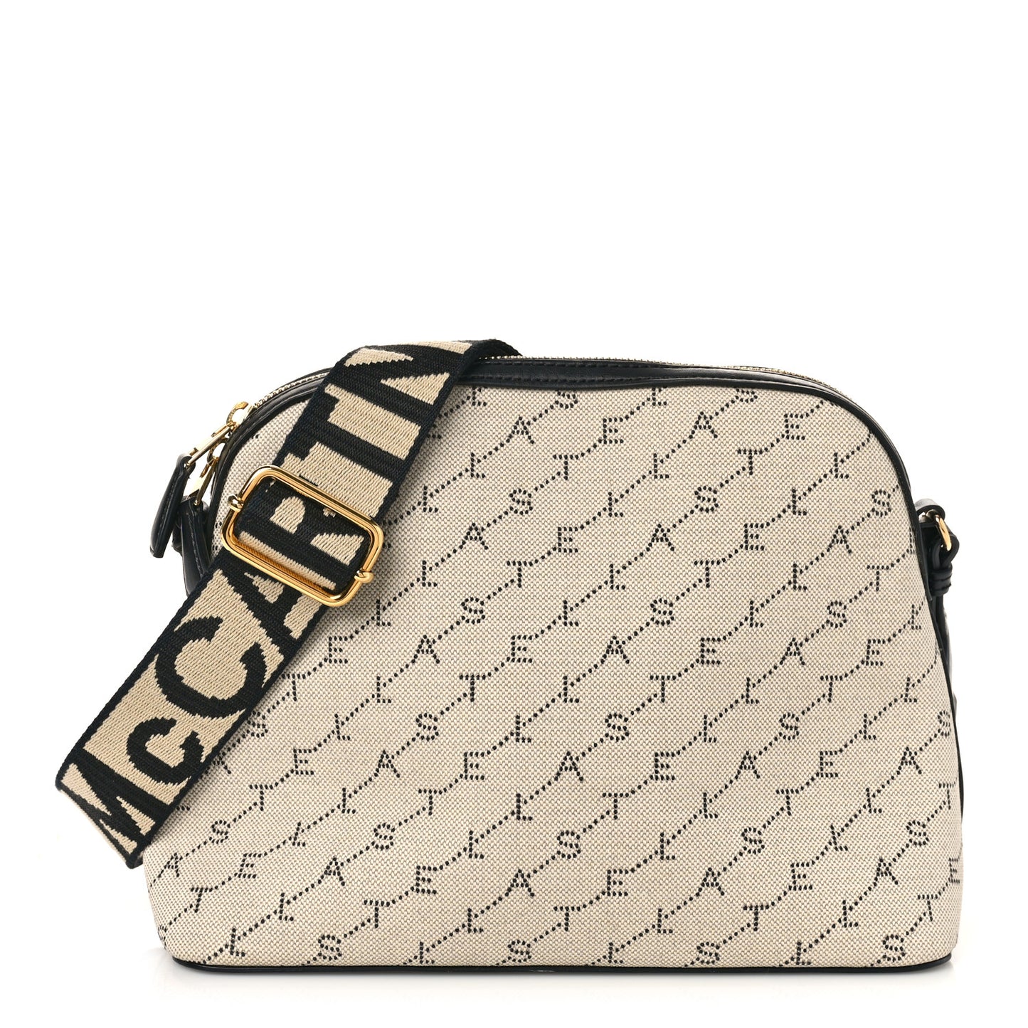Monogram Canvas Stella Logo Zip Shoulder Bag Neutral