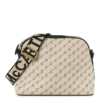 Stella McCartney Monogram Canvas Stella Logo Zip Shoulder Bag Neutral 1 of 8