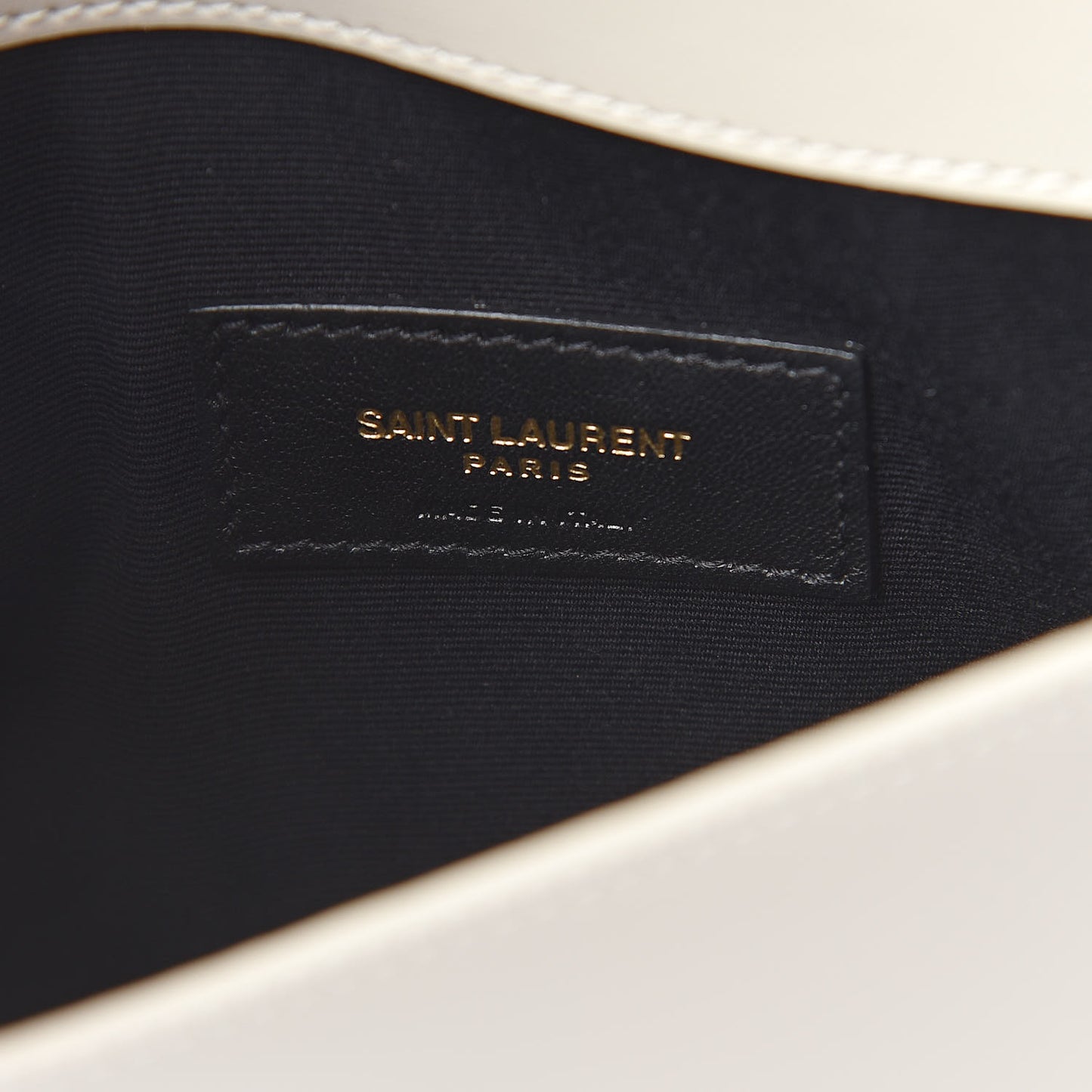 Smooth Shiny Calfskin Uptown Pouch Crema Soft