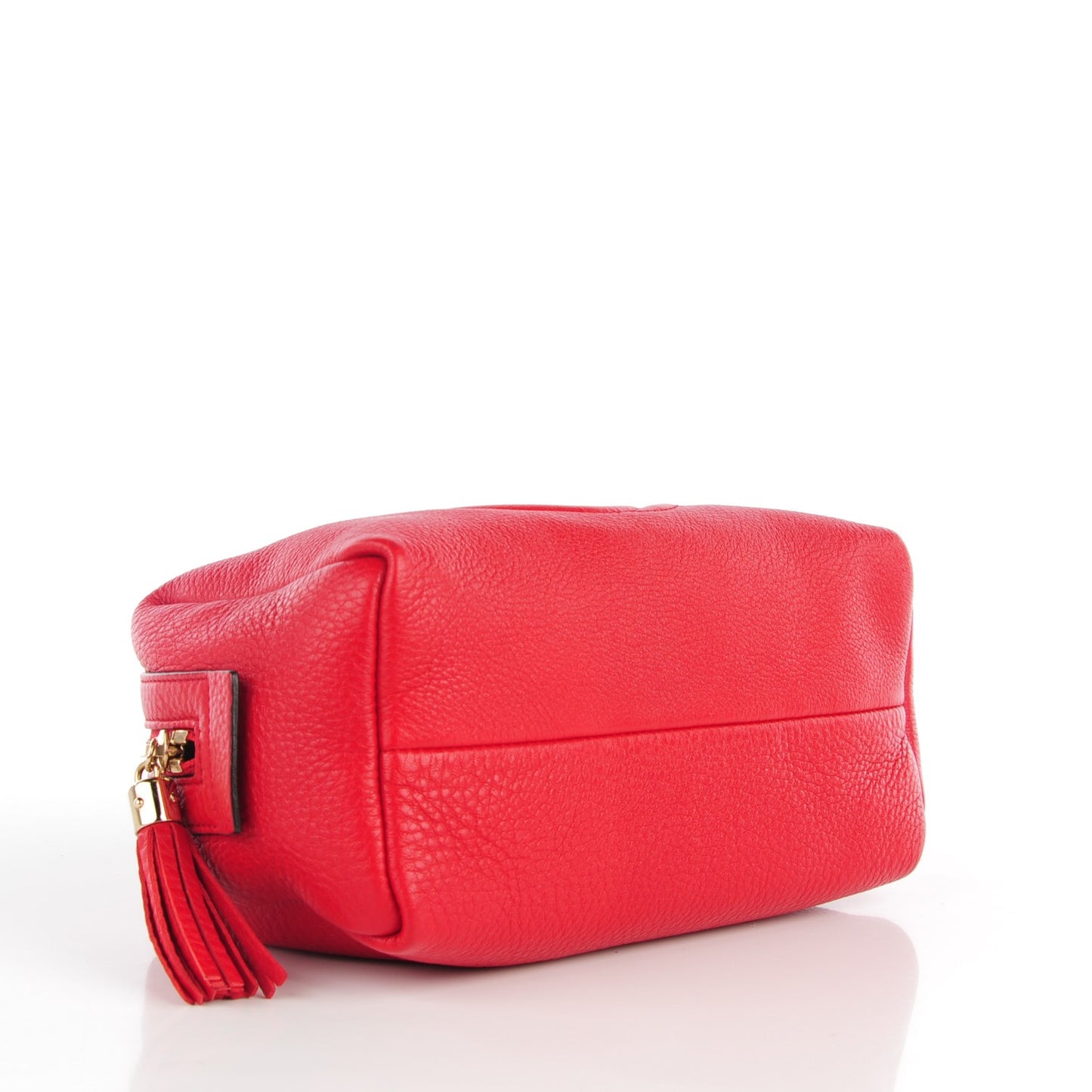 Pebbled Calfskin Large Soho Cosmetic Case Red