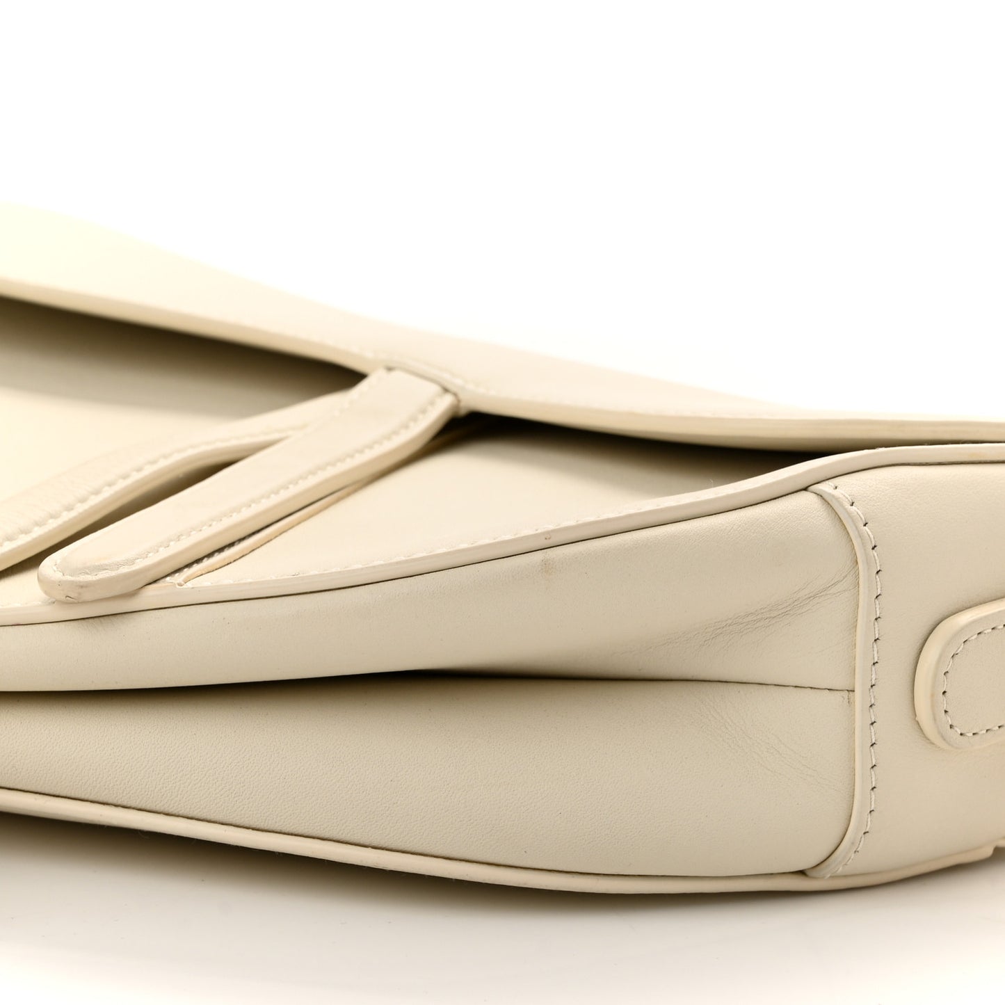 Ultra Matte Calfskin Saddle Bag Off White
