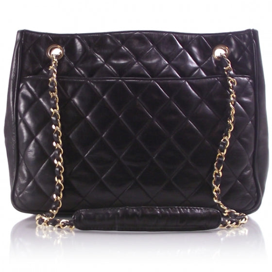 Chanel Leather Quilted Shoulder Tote Black 1 of 10