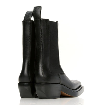 Bottega Veneta Calfskin Lean Mid-Calf Boots 38 Black 4 of 11