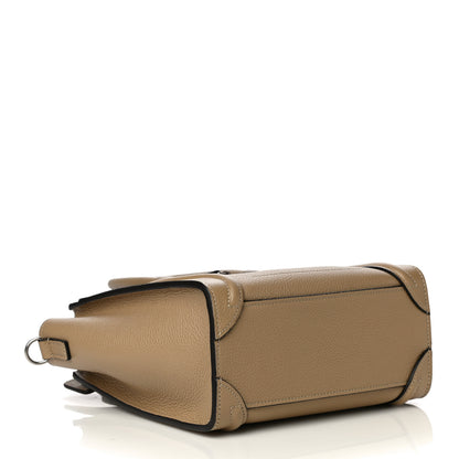Celine Drummed Calfskin Nano Luggage Dune 4 of 10