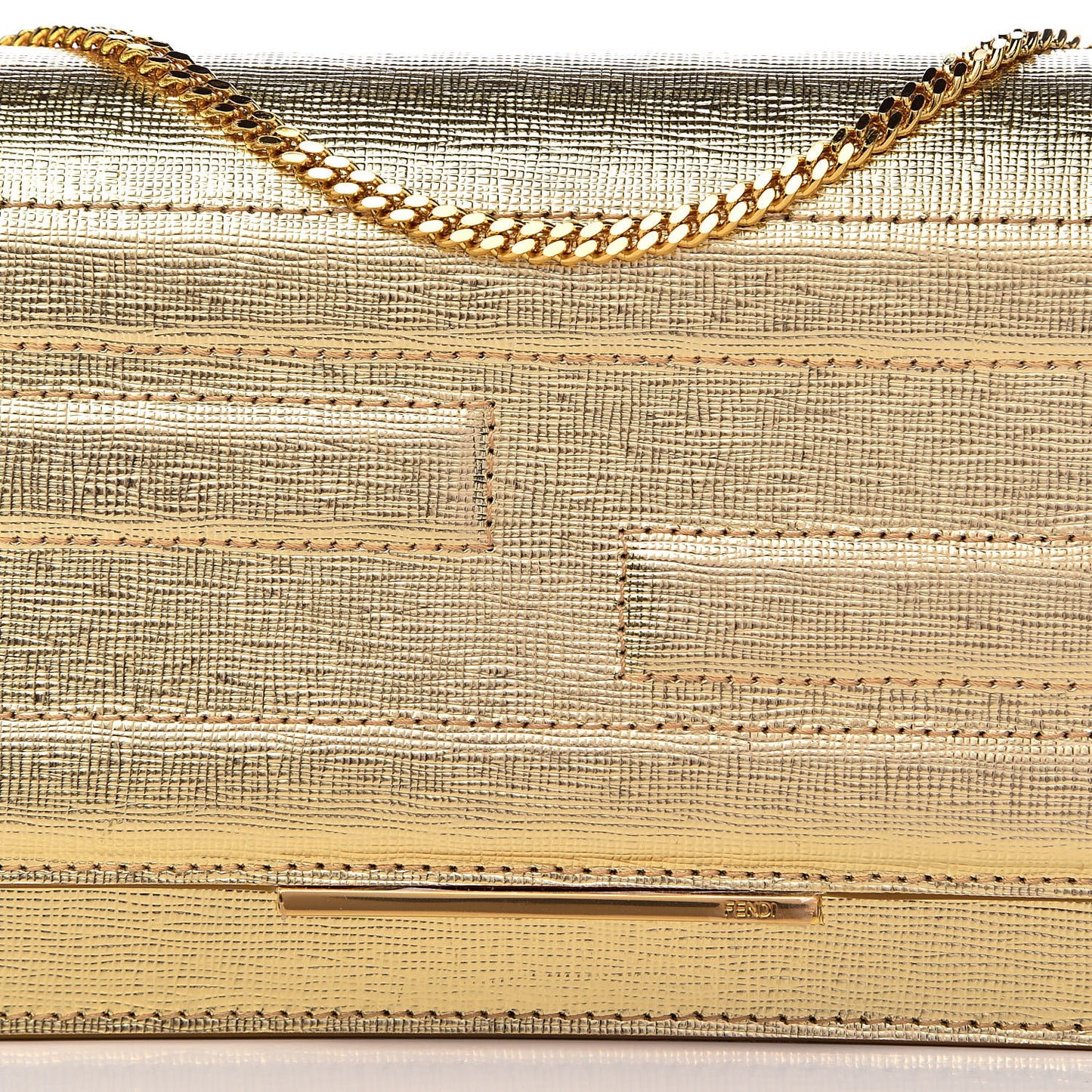 Vitello Mirror Elite Tube Wallet on Chain Gold