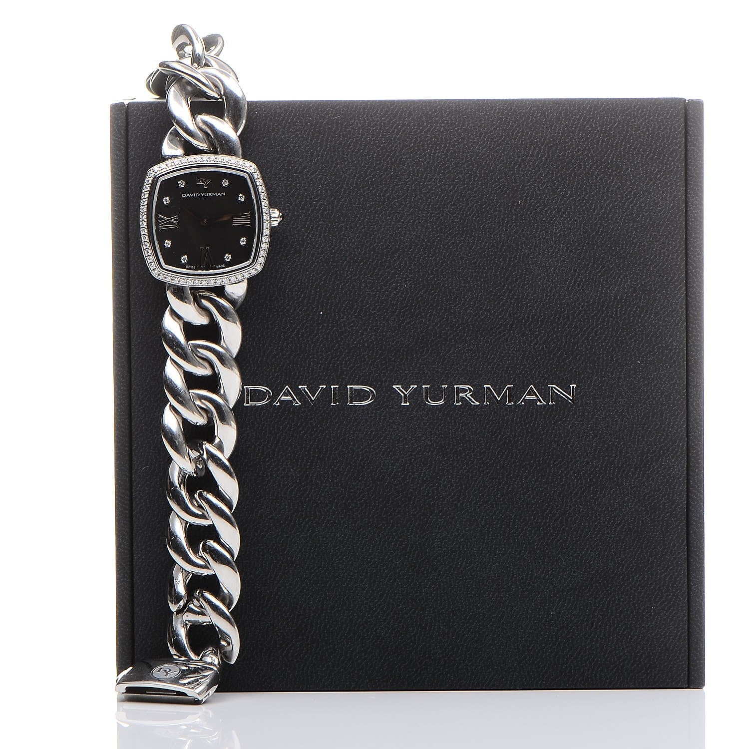 David Yurman Stainless Steel Diamond Bezel 27mm Albion Quartz Watch Black 7 of 7