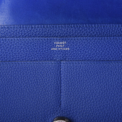 Hermes Togo Dogon Duo Wallet Bleu Electrique 6 of 6
